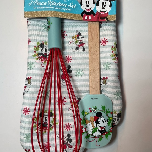 Disney Mickey & Minnie 3pc kitchen set, silicone spatula & cookie cutter set NEW - Picture 2 of 6